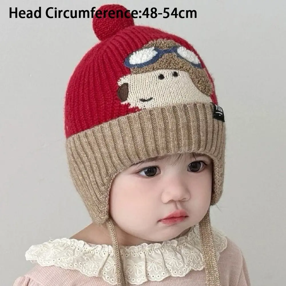 Fashion Cute Cartoon Children Hat Cold Proof Thickned Ear Protection Hat Windproof Warm Knitted Hat Winter