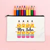 Teacher Gifts Personalised Teacher Name Zipper Makeup Bags Student Back To School Pencil Bag Travel Wash Storage Pouch Classroom 4
