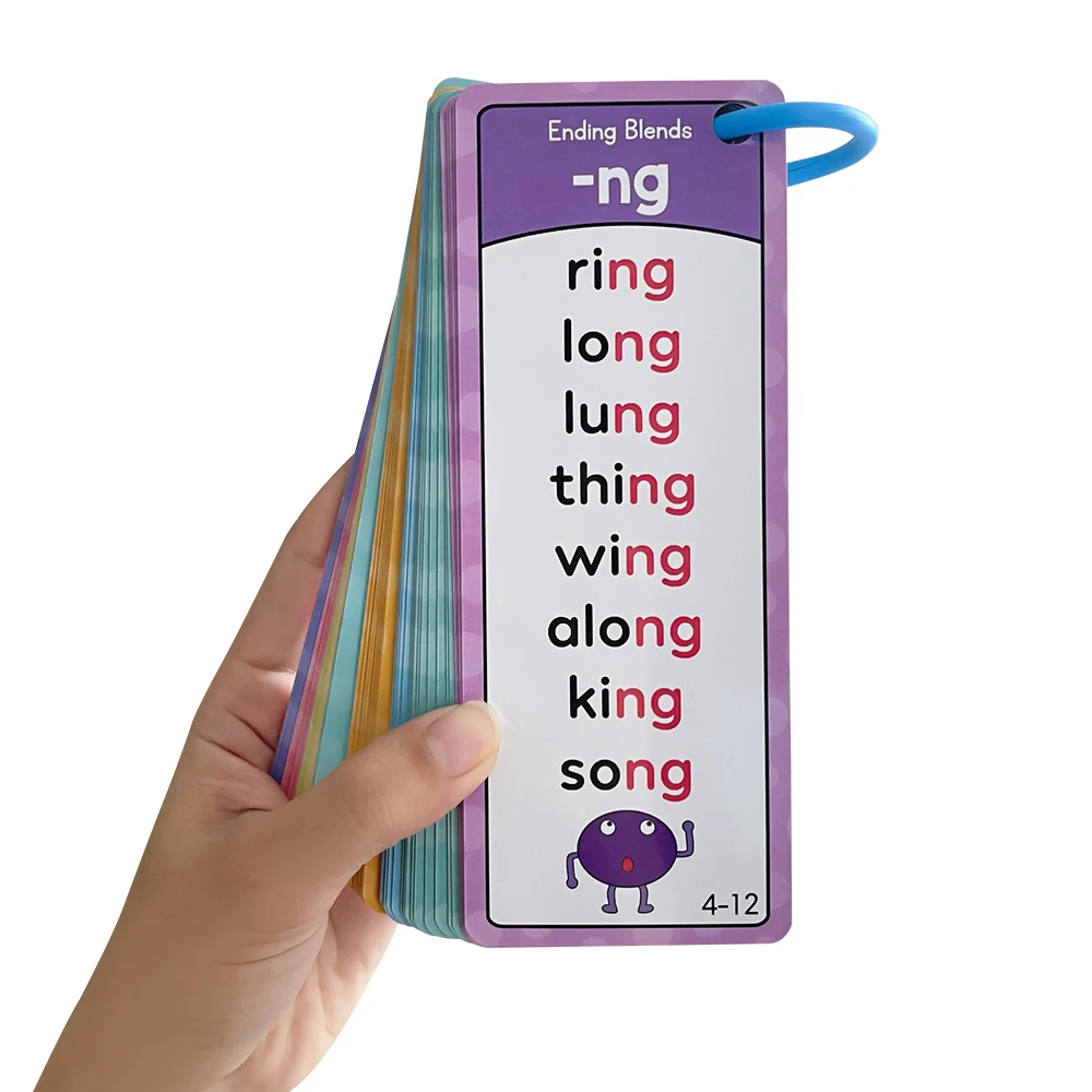 Montessori 117 Groups Phonics Word Lists Flash Cards English Learning Materials CVC Blends Digraphs Long Vowel Kid Teaching Aids 6