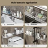 Bathroom Shelf Suction Cup Wall Mount Shower Shelf Over Faucet Sink Rack Shampoo Holder No Drill Drain Basket Bathroom Organizer 6