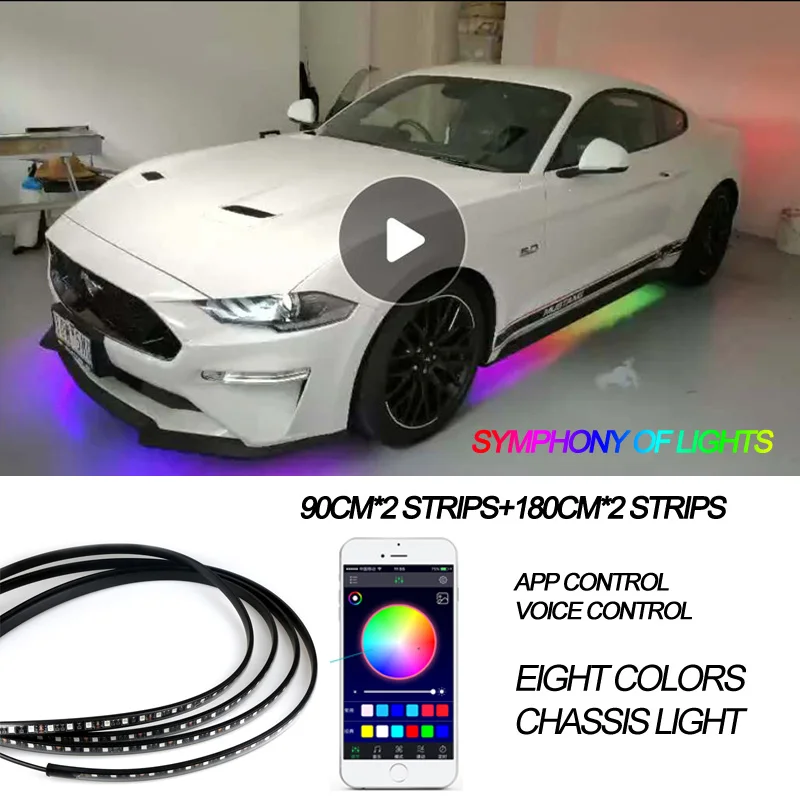 mini cooper headlights Car Flexible Underglow Strip Light LED Underbody Remote /APP Control RGB LED Neon Lights Auto Decorative Ambient Atmosphere Lamp cloudy headlights Car Lights