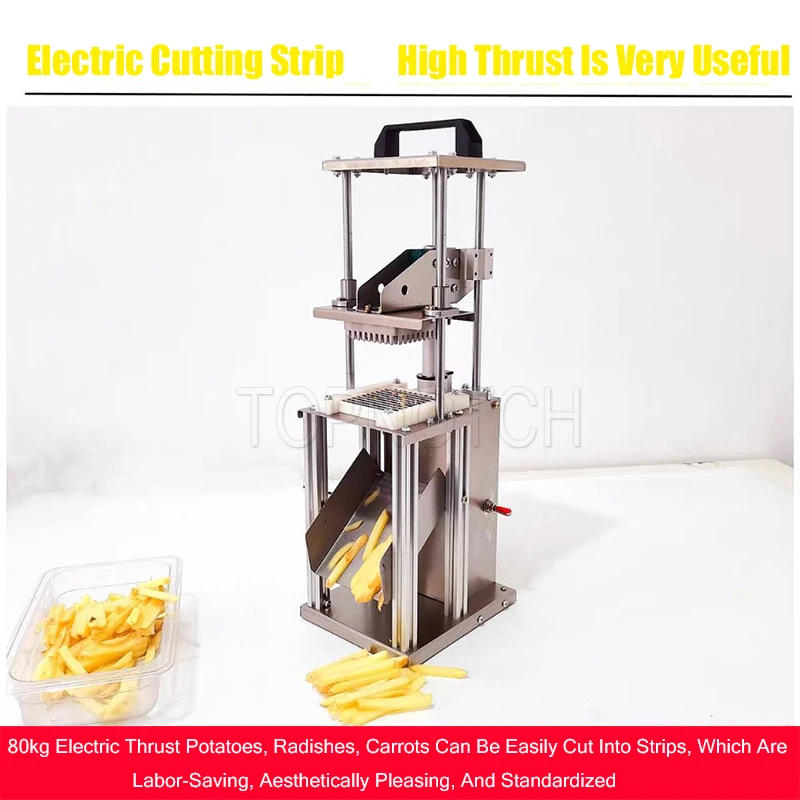 Electric French Fries Machine Stainless Steel Vegetable Radish Potato Strip Cutter Machine Commercial Fries Cutting