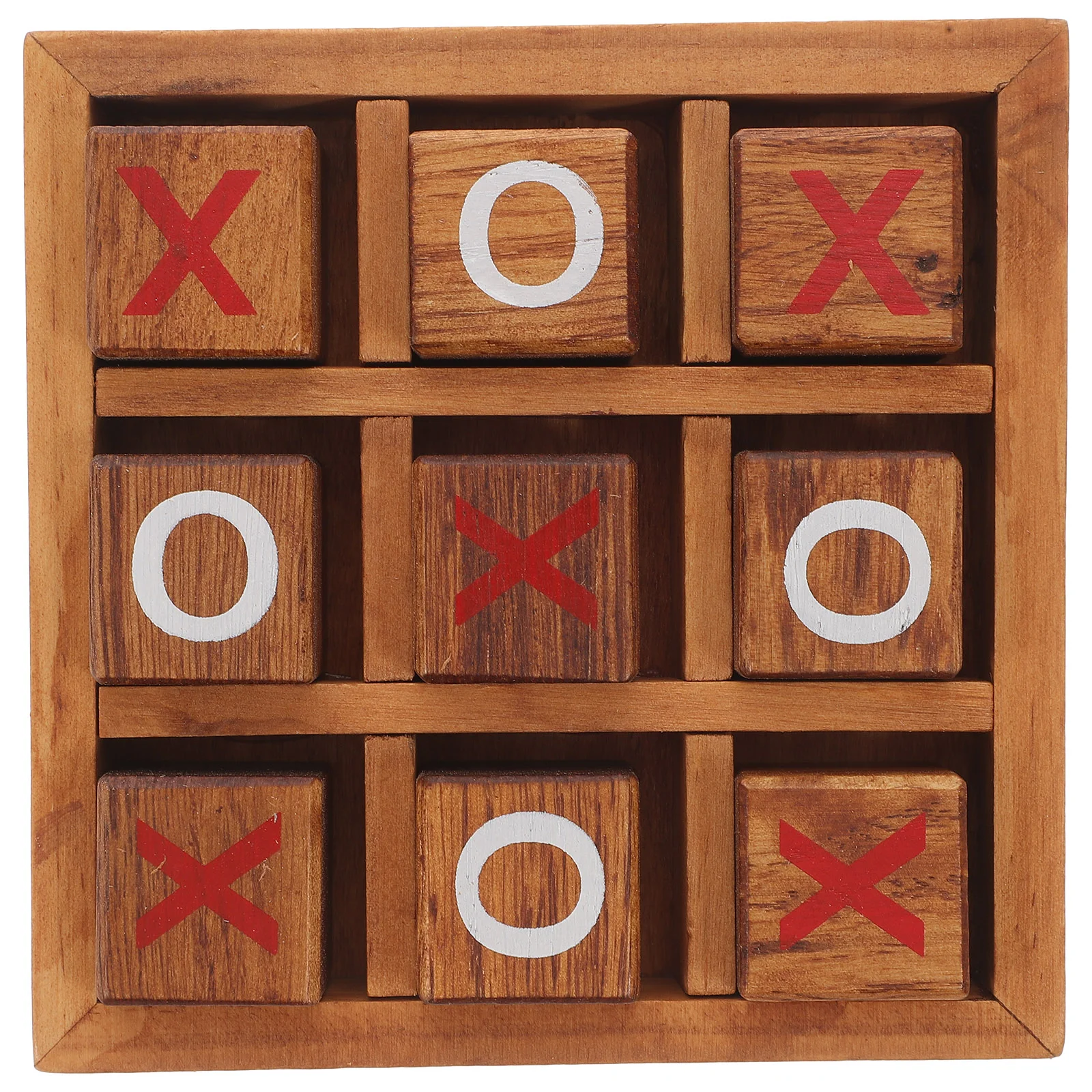 Tictactoe Wooden Board Table Family Board Game Strategy Wooden Game Tables Family Decorative Pieces Rustic Kids Play Travel