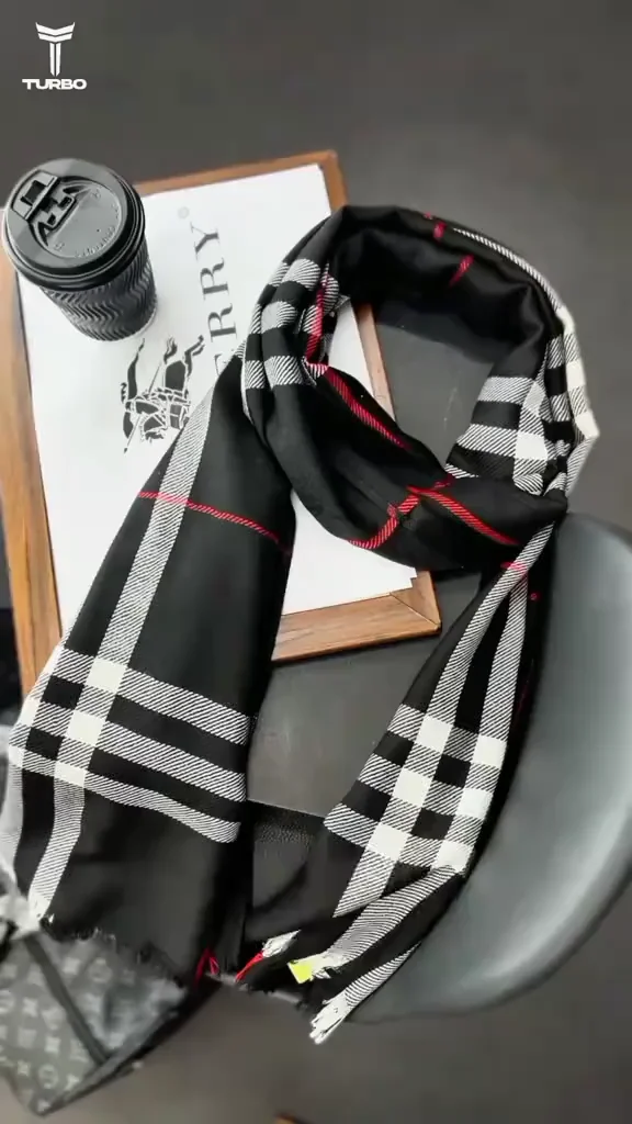 Men's Classic Arrival Winter Scarf - Plaid Pattern, Tassel Edge, Soft Artificial Cashmere, Brown