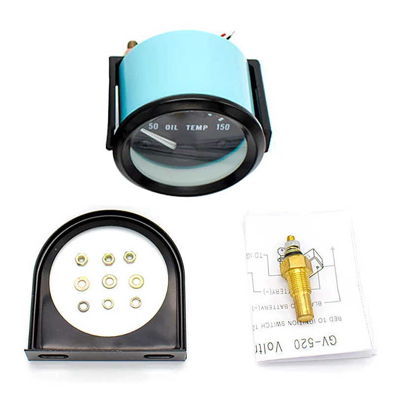 차량 계량기 범용 차량 계량기, 블랙 쉘, 2 인치, 52mm, 12V