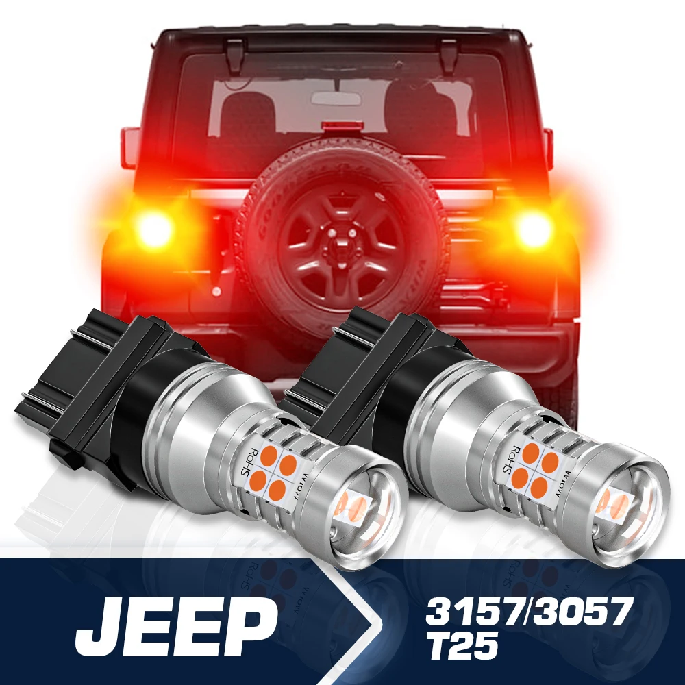 

Brake Light 2pcs LED Canbus Accessories 3157 3057 T25 For JEEP Wrangler JK Grand Cherokee Liberty Commander Compass Patriot
