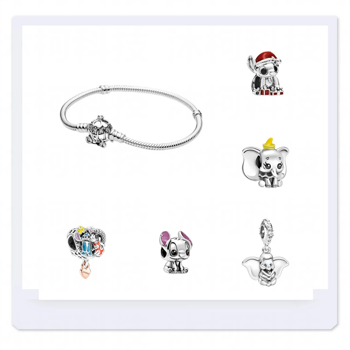 Abalorios Originales para pulsera Pandora, pulsera de cuentas compatible con la Disney, regalo de Cenicienta Dumbo Stitch, novedad, venta por mayor| | - AliExpress