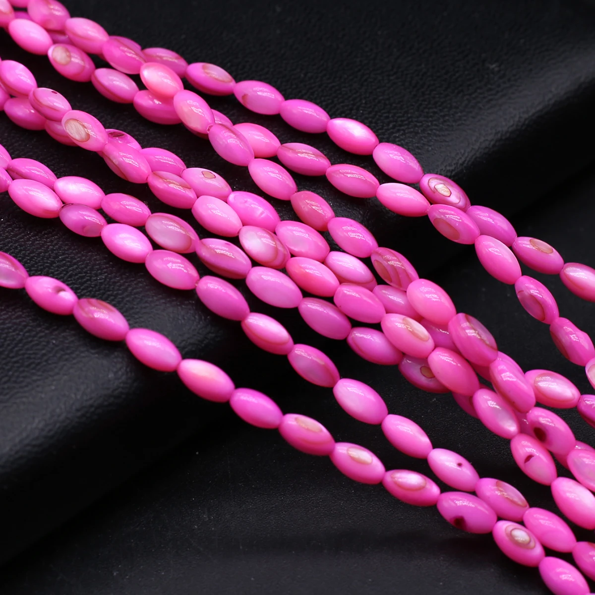 1 Strang natürliche Süßwassermuschel Reisform Byed Perlen Charms für DIY Halskette Armbänder handgemachte Schmuck Accessoires tägliches Geschenk – Detail 8