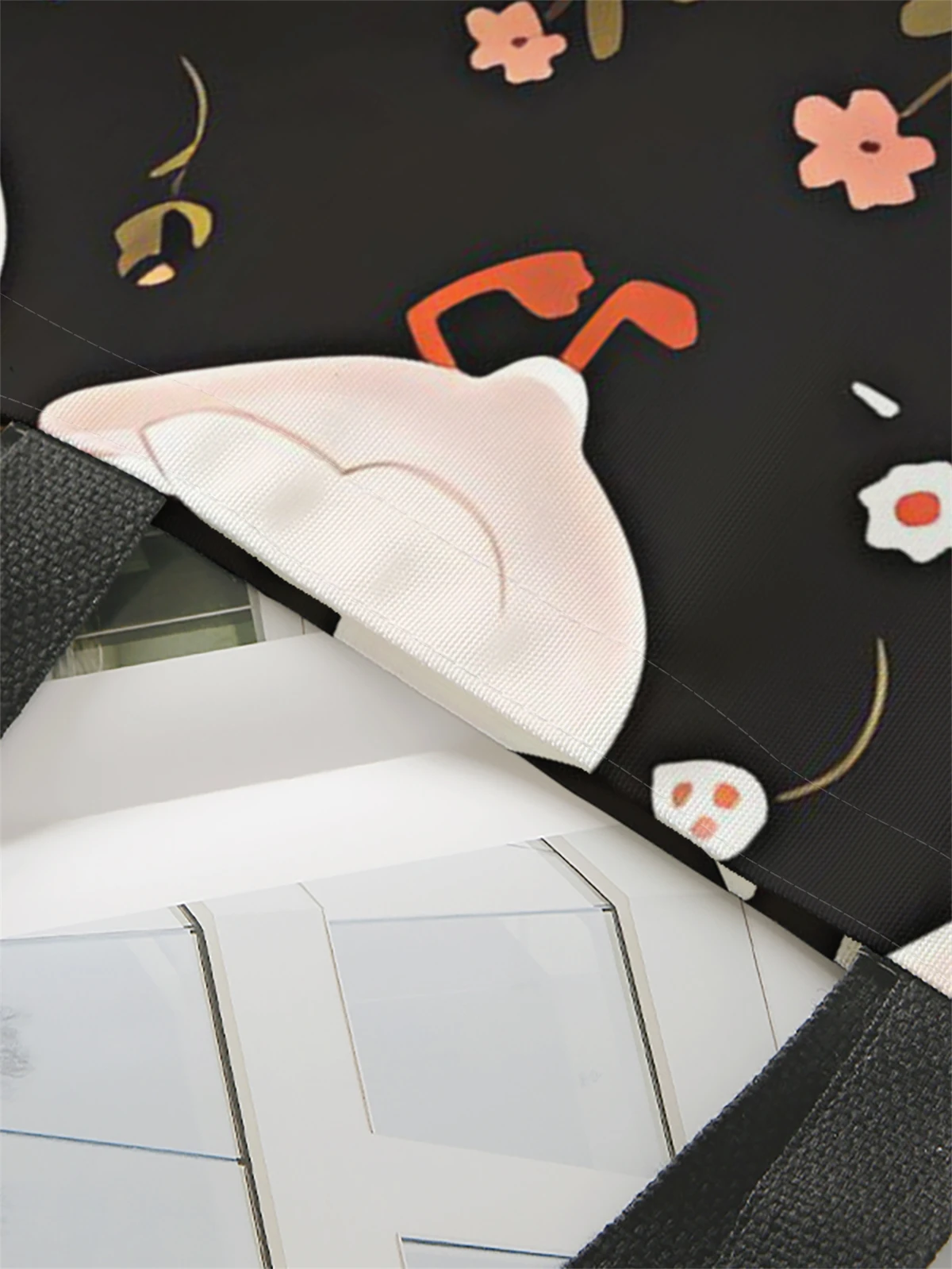 1 piece, duck pattern handbag, reusable fashionable handbag, multifunctional handbag, printed canvas shopping bag