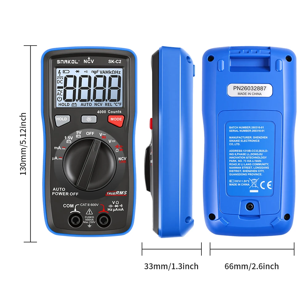 Multimètre numérique SK-C2/C1 - Testeur tension résistance pour modélisme