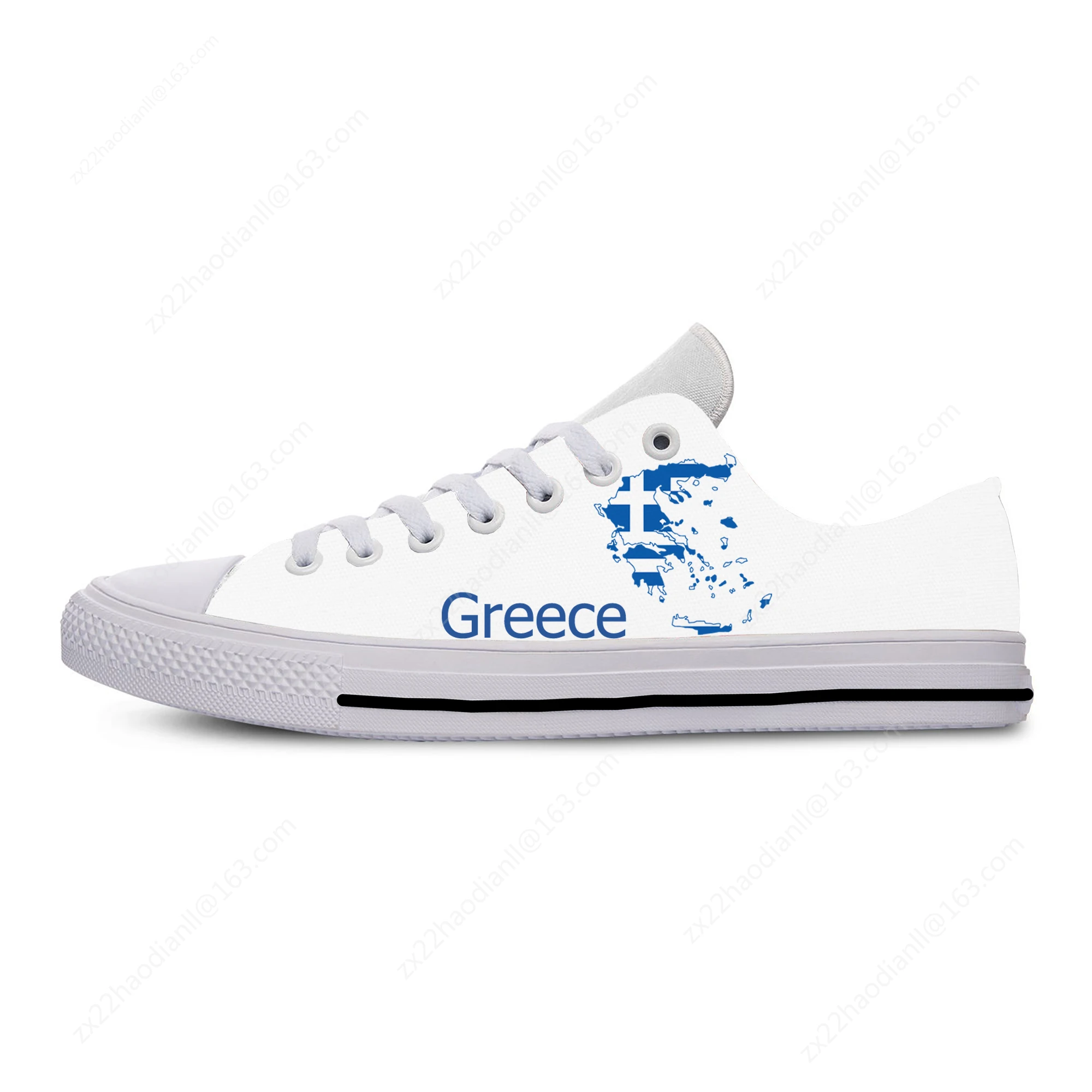 Greece Flag Low Top Sneakers Mens Womens Teenager Casual Shoes Canvas Running Shoes 3D Printed Breathable Lightweight shoe