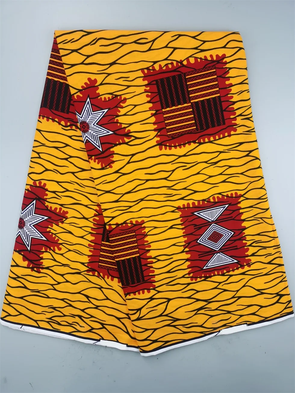 Authentic Wax Print Fabric African Dress Material 100% Cotton, 6 Yards