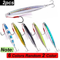 Premium Shore Jigging Spoon - Versatile Seabass Lure and Artificial Bait - 30G 78MM (2pcs - With 2 hook)