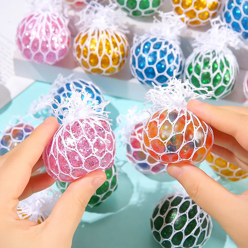 

1PC Creative New Decompression And Ventilation Grape Ball Toys Tricolor Colorful Beads Grape Ball Pinch Le Children's Toys