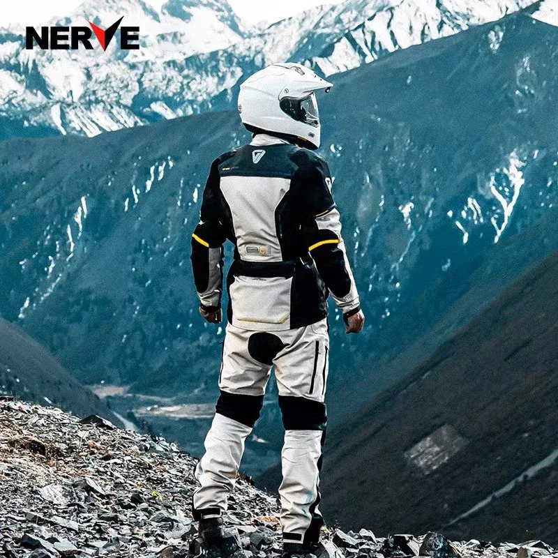 NERVE Motocross Riding Clothes Autumn Winter Warm Waterproof Motorcycle Jacket Pants Men CE Anti-fall Off Road Jacket Rally Suit