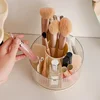 Rotating Makeup Organizer Large Capacity Cosmetics Makeup Brush Holder With Lid Multi-Functional Pen Holder Lipstick Storage Box 4