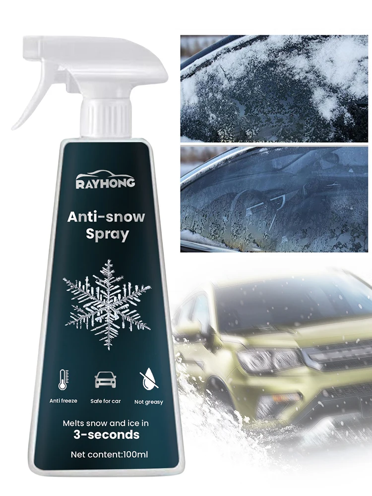 Fast Ice Melting Spray Defrosting Anti Frost Spray Car Window Glass Deicing Instantly Melts Ice for Car Windshield Window Mirror