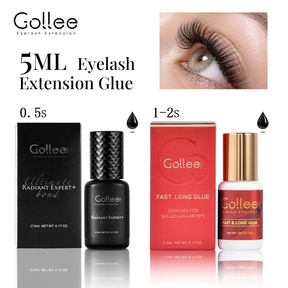 Pegamento para Pestañas Gollee, Secado en 1-2s, Resistente al Agua, Extensión de Pestañas, Duración de 6-8 Semanas, 15ml, Super Bonder, Herramientas Aceleradoras de Adhesión