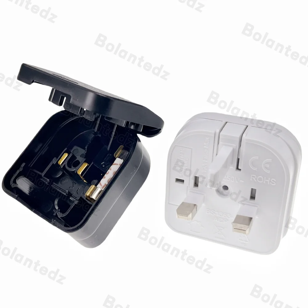 NEMA 1-15R USA US 2 Pin to UK British 3 Pin Plug Power Socket With 13A Fuse Travel Plug Adapter Converter AC Power Cord Outlet