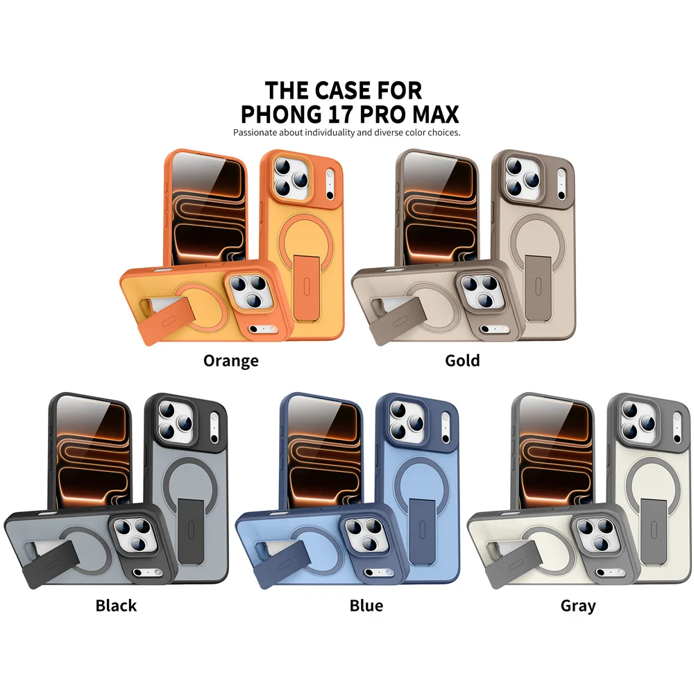 Matte Magnetic Phone Case With Integrated Stand For Iphone_voghion.com