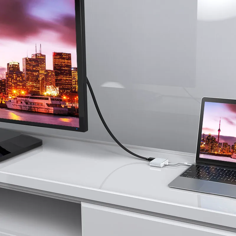 4K Type C to HDMI-compatible USB C 3.0 VGA PD Adapter Dock Hub for Macbook Samsung S20 Dex for Huawei Xiaomi