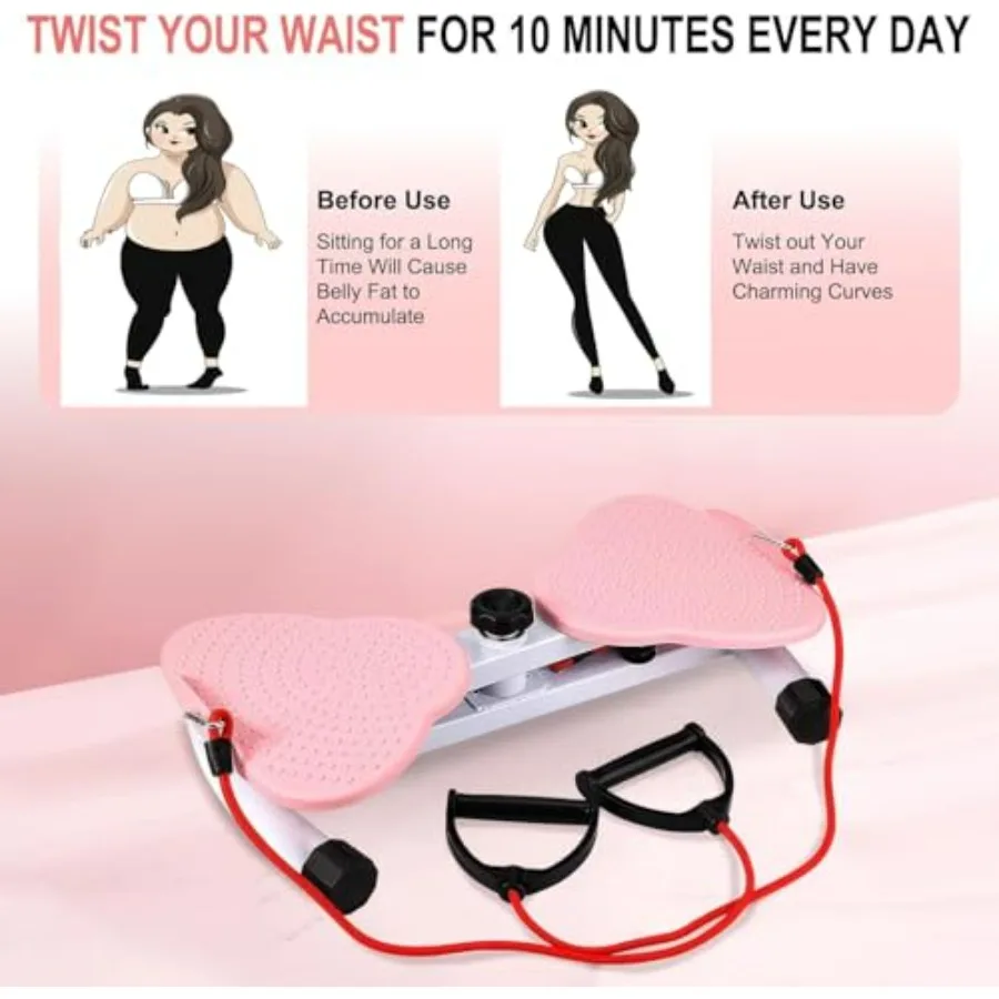 Waist Twister, Ab Machine with Resistance Bands,330 lbs Weight Capacity, Abs Workout for Slim Waist and Core Ab Exercise, Noisel