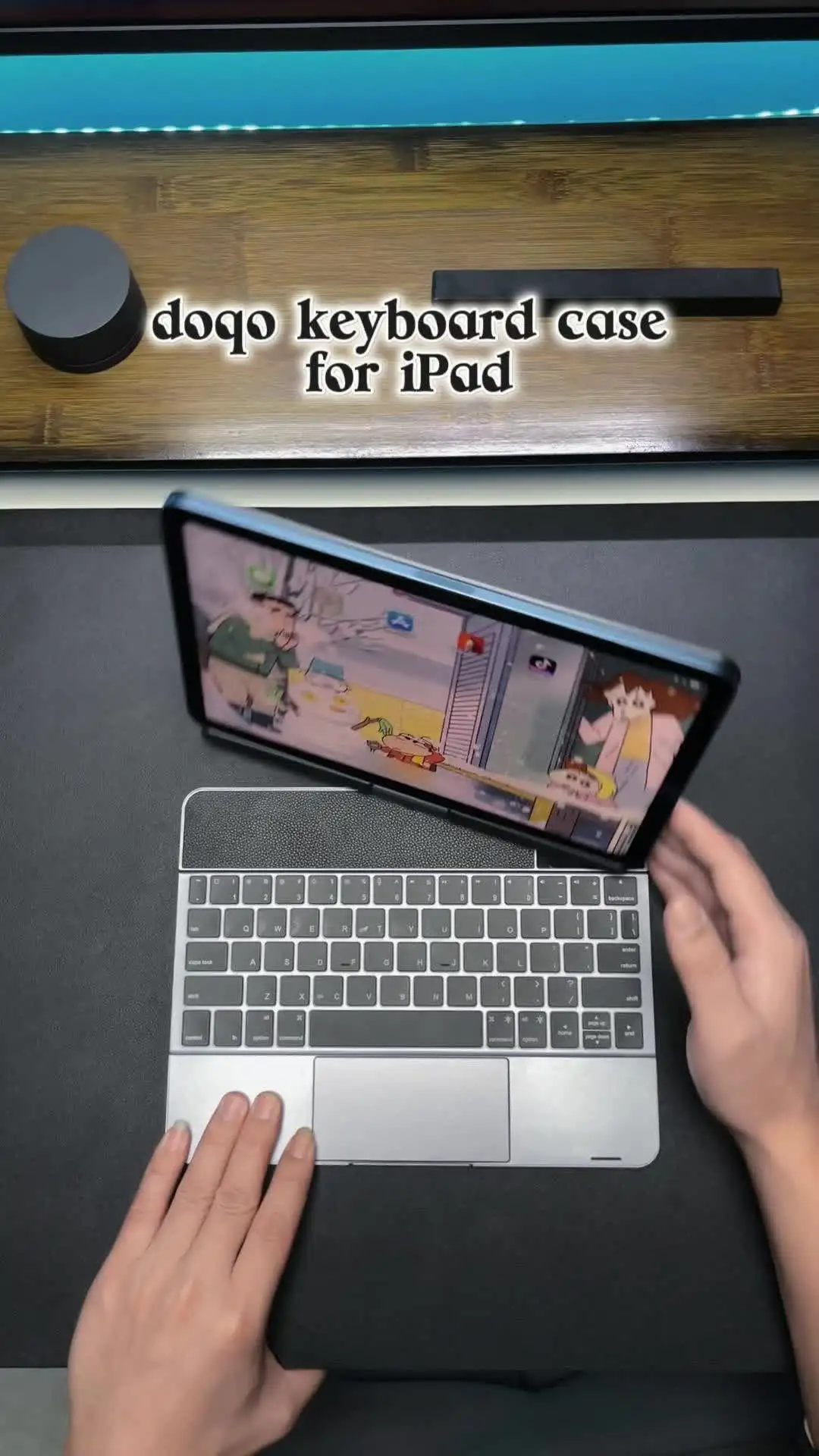 iPad Pro/Air用Doqoアルミキーボードケース（360度回転） ° 回転式