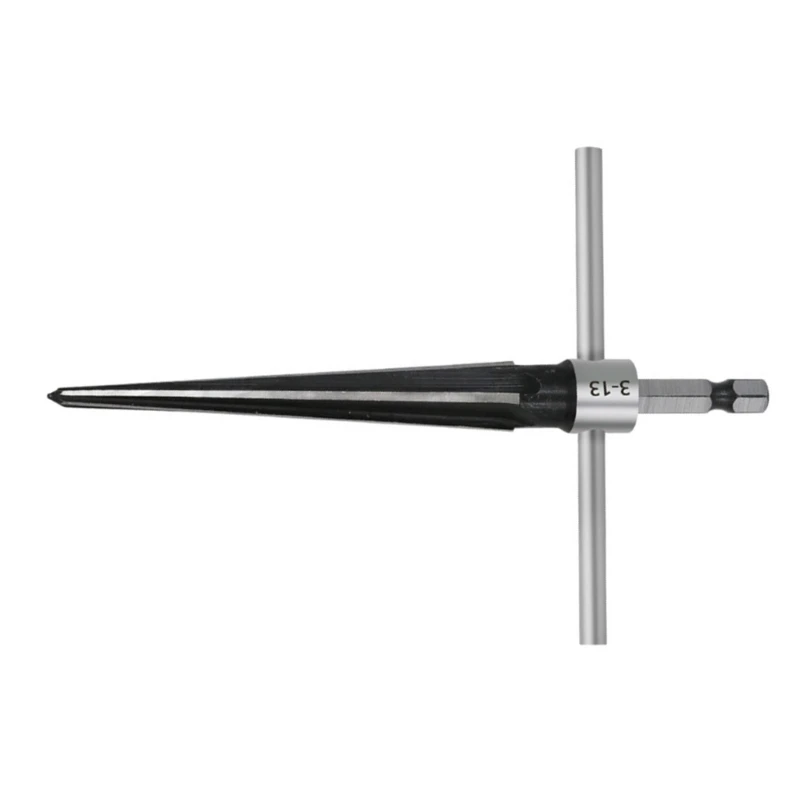 T-Handle Taper Reamer T Handle Detachable Tapered Reamer with 1/4Inch Shank 3-13mm & 5-16mm Handheld Reaming Tool