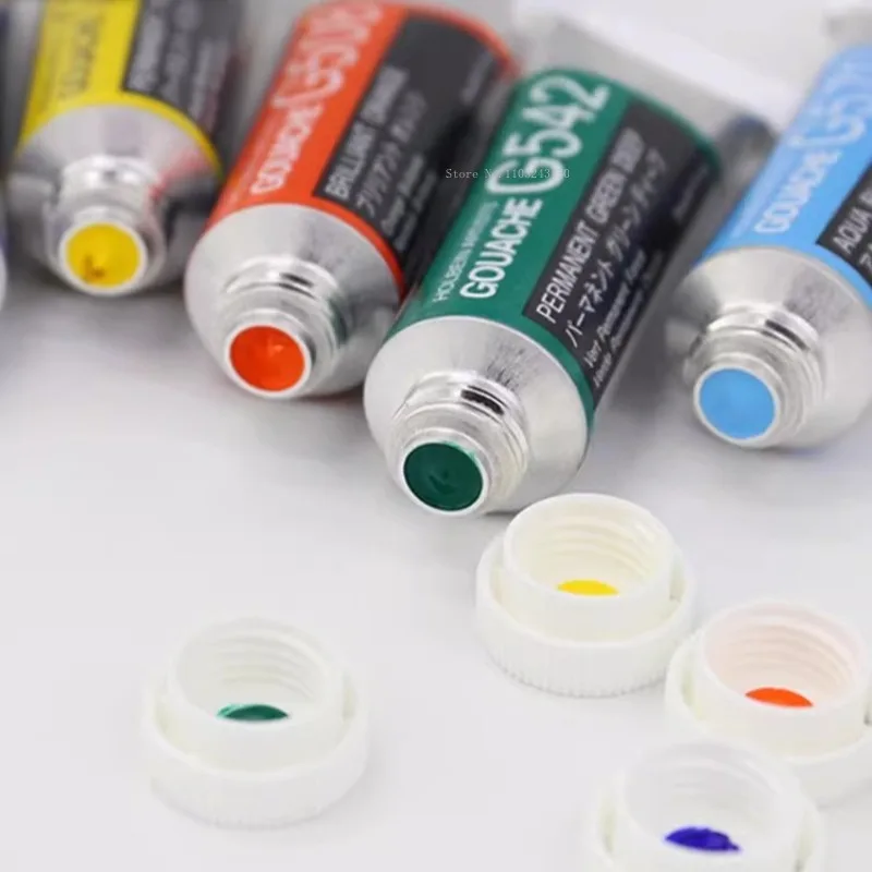 15/5ml 관형 홀베인 아라비아 검 불투명 수채화/구아슈 페인트 세트 아티스트의 손으로 그린 ??일러스트레이션 레이어드 컬러 창조