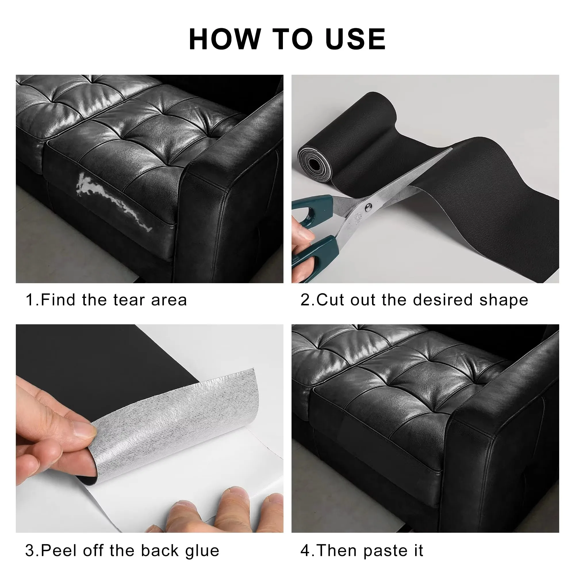Self Adhesive Leather Sofa Repair Patch Furniture Table Chair Sticker Seat Bag Shoe Bed Fix