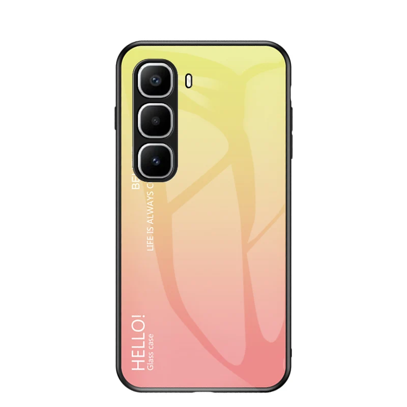 Gradient Tempered Glass Hard Back Protective Case with Bumper