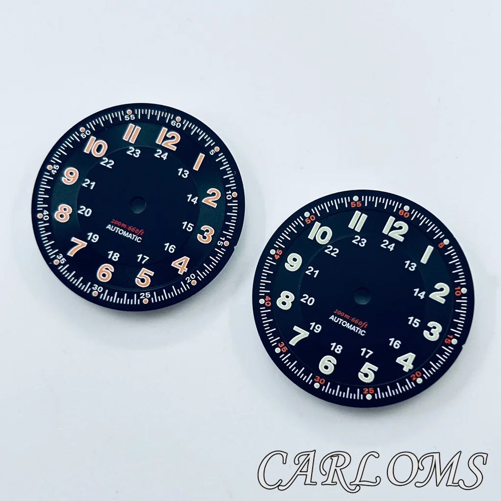 29mm Matte Black/Blue/White Watch Dial Without Logo