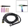 7pcs Gas Nozzle Torch Cap Kit 200A TIG Welding WP-17V Lift 4m Cable Length Φ2mm Φ2.4mm Sleeve Tool 3
