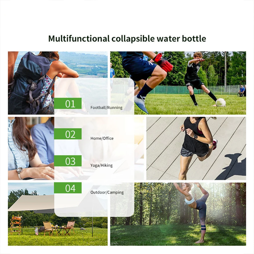 Description Picture 5 of itemFold Water Bottle Cups Mug Outdoor Sports Basketball Football Baseball Tennis Golf School Leakproof Portable Kids Water Bottle