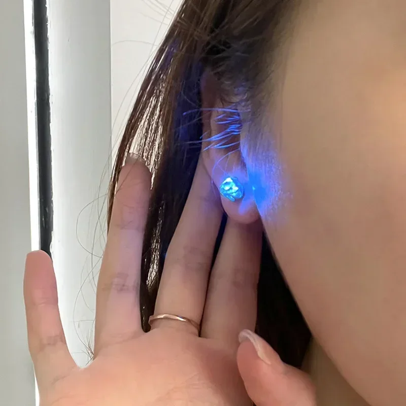 1/2PCS Light Up LED Bling Ear Stud Earrings for Women Color Light Up Earring Studs Light Up Earrings for Rave Party Accessories 5
