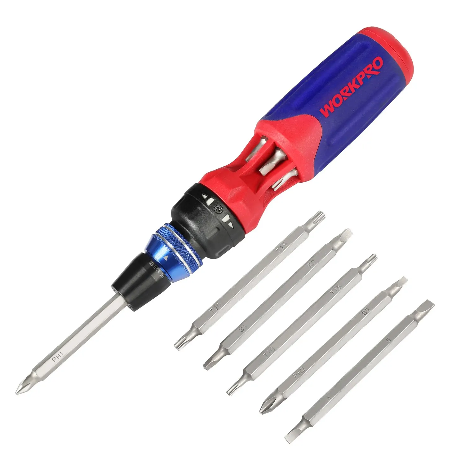 WORKPRO12in1RatchetingScrewdriverSlottedPhillipsTorx