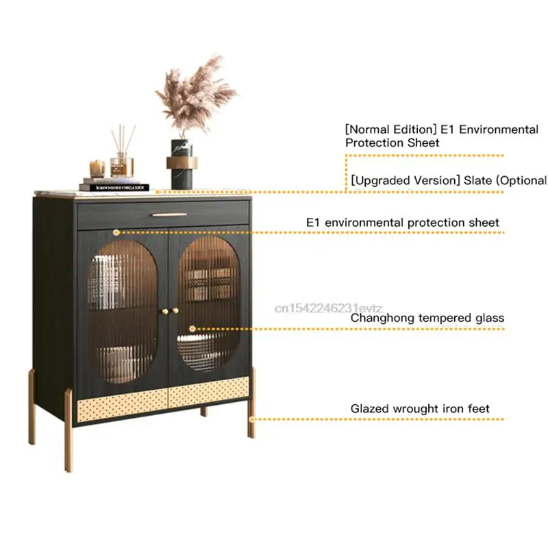 Light Luxury Retro Dining Sideboard Domestic Rock Slab Wine Cabinet French Fireplace Decoration Storage Cabinets For Living Room