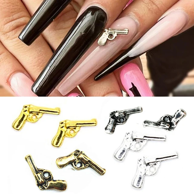 40pcs 3D Alloy Gun Nail Charms Mini Gun Nail Art Charms Metal Gun Charms  for Nails Decor Nail Jewels for Nail Art Supplies - AliExpress