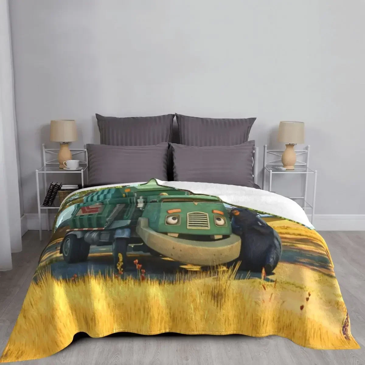 Funny Trash Truck gift for fans trash truck netflix Throw Blanket valentine gift ideas Plush Blankets 4