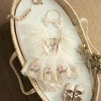 ma&baby 0-24M Princess Newborn Baby Girl Romper Infant Toddler Tulle Floral Embroidery Jumpsuit Overall Birthday Party Clothing 3