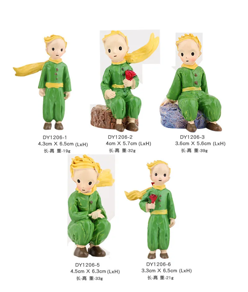 Miniature Figurines Resin Ornaments Resin Crafts Mini Resin Little Prince Figurines Fairy Cartoon Model