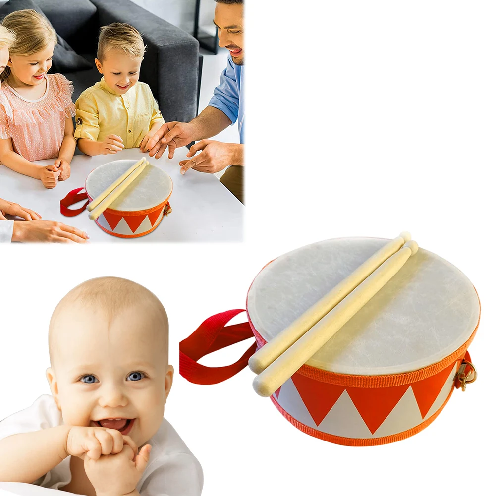 Musical Percussion Instruments Snare Drum Practice Pad Kids 6 Inch Wooden Snare with Adjustable Strap Drumsticks