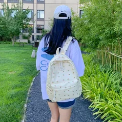 Korean Flower Svhool Bags for Students Teenager Large Capacity Waterproof Nylon Rucksack Books Stationery Organizer Backpack Bag