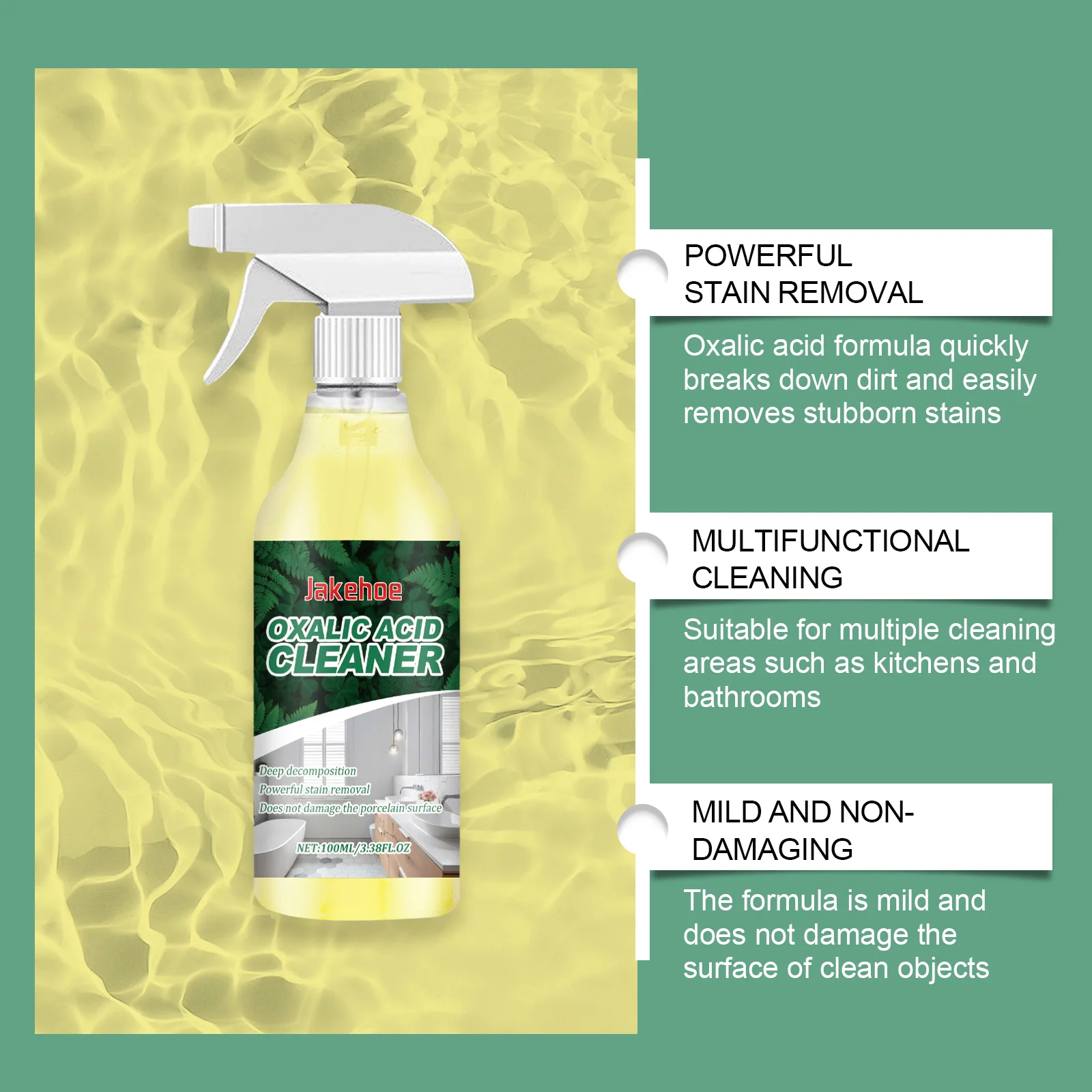 Jakehoe Oxalic Acid Cleaner Toilet Cleaning Stain And Urine Stain Removal Cleaning Agent Remove Urine Stains And Yellow Dirt