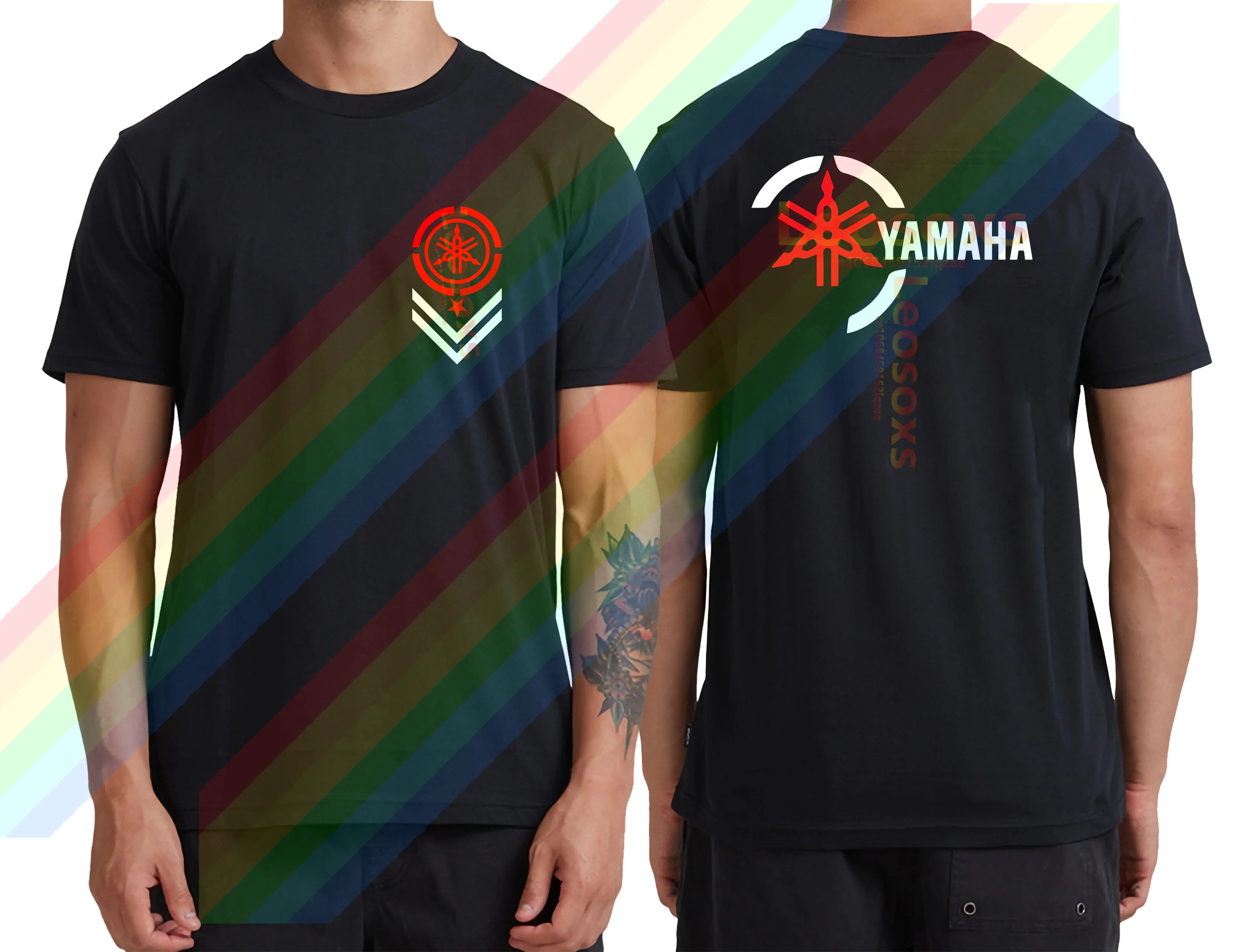

Hot sale summer cotton men's Y-yamaha red unique logo T-shirt women's casual sports racing short sleeve S-6XL