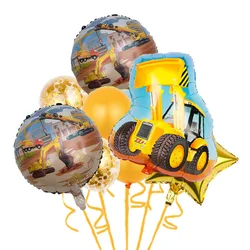 Construction-Themed Birthday Party Supplies Set with Tableware, Backdrop, and Yellow Balloons - 12INCH (Balloon set A)