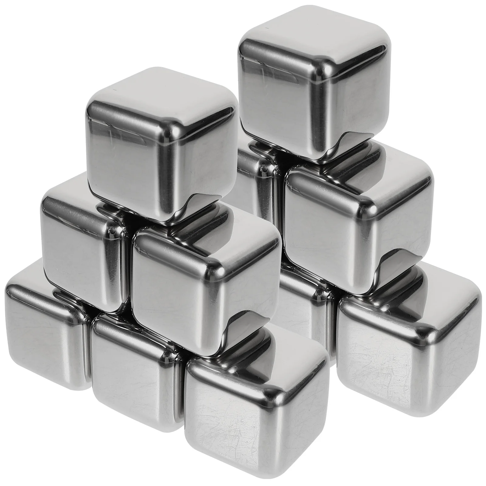 

12Pcs Stainless Steel Whiskey Stones Ice Cubes Wine Beer Cooler Bar Whisky Rock Cooler Chilling Stone Rocks For Beer Wine