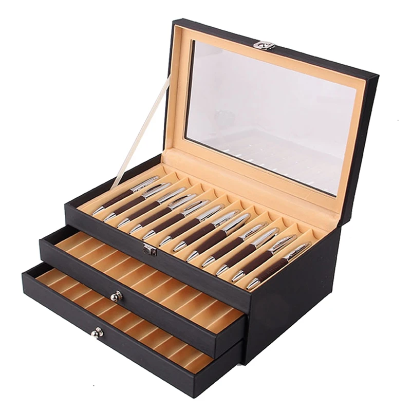 36-slots-wooden-pen-display-storage-box-luxury-3-layer-pu-pen-case-glass-window-fountain-case-pen-collection-organizer