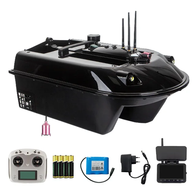 Bateau De Pêche RC Avec GPS Et Télécommande 600m - Appât électrique 12000mAh, Portée 500m, Coque ABS Et Feux LED