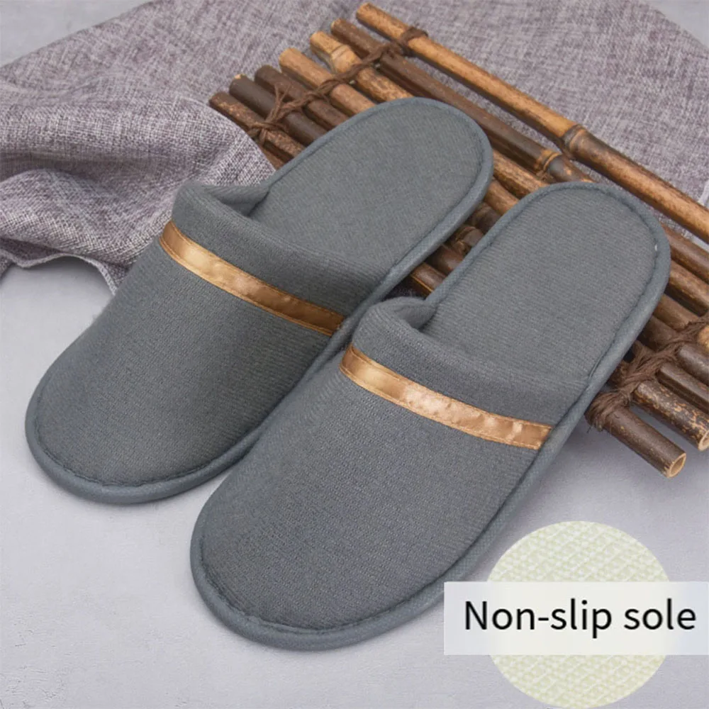 

1 Pairs Winter Solid Color Slippers All-inclusive Coral Fleece Slippers Home Hotel Slippers Warm Disposable Slippers Breathable